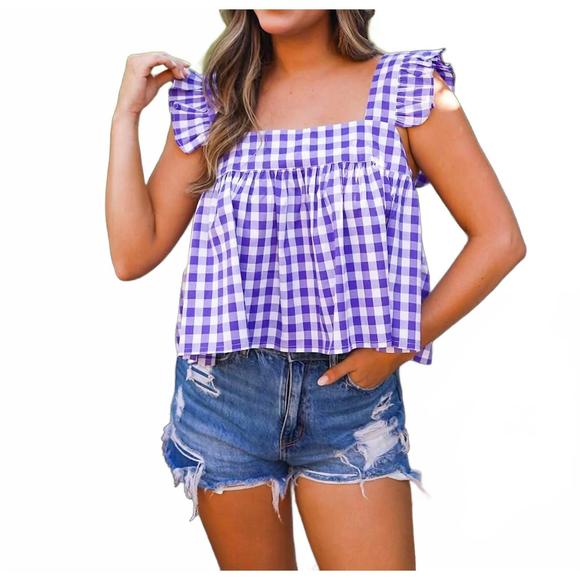 BUDDYLOVE Tops - NEW BUDDYLOVE kyle check top in purple